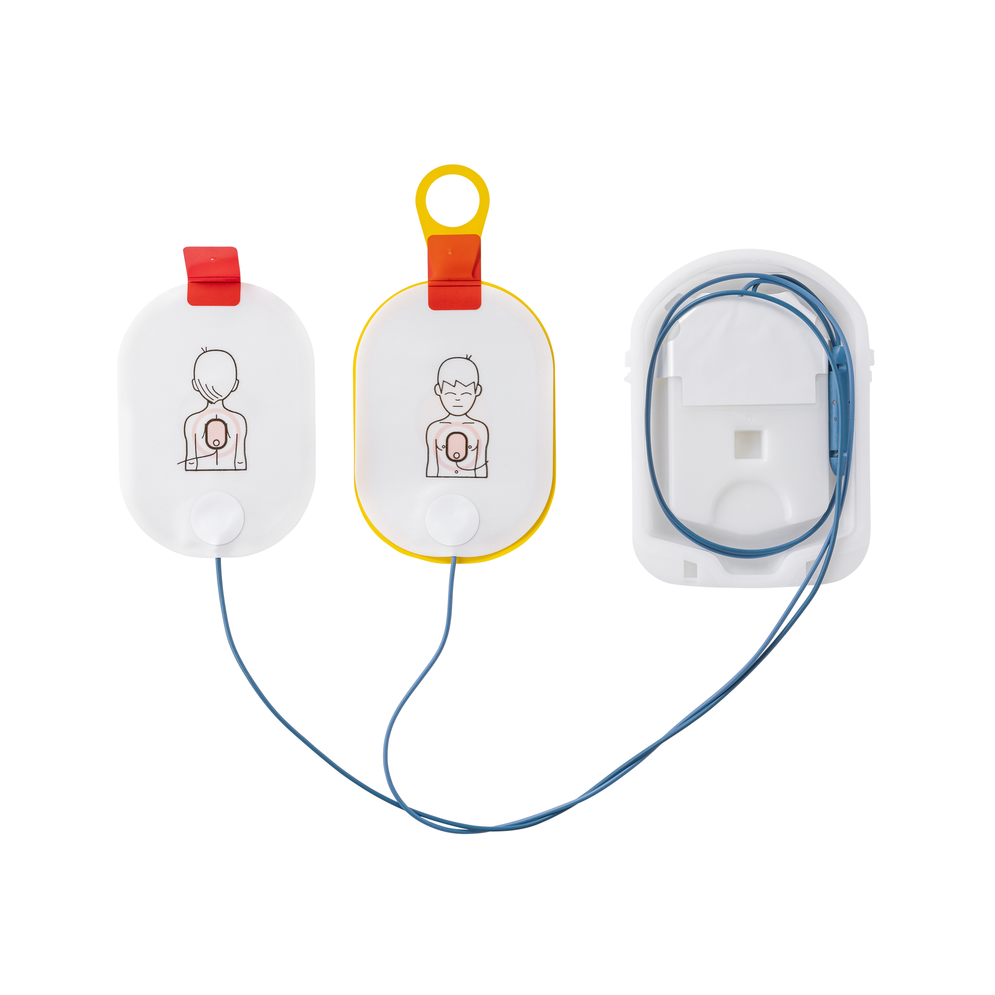 Geopende elektroden voor kinderen van de Philips HS1 AED